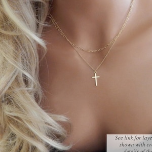 Gold Cross Necklace for Women, Dainty Baptism Cross Necklace, Small Gold Cross, Minimalist Silver Rose Gold Cross, Religious Christian Charm