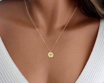 Necklace for Women North Star Gift for Her Celestial Polaris Jewelry Dainty Gold Charm Sunburst Gift for Friend