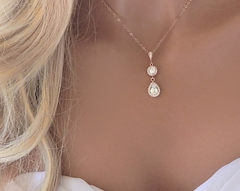 Wedding Backdrop Necklace for Brides Diamond Lariat Necklace Bridesmaid Low Back Jewelry for Prom Special Event