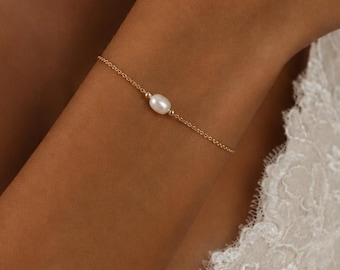 Perlenarmband, Süßwasser Perlenschmuck, Hochzeitsarmband, Gold Filled, Sterling Silber oder Rosegold filled, Geschenk für Freundin