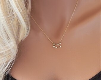Zodiac Enamel 12 Constellation Inlaid Cubic Zirconia Necklace main image 0