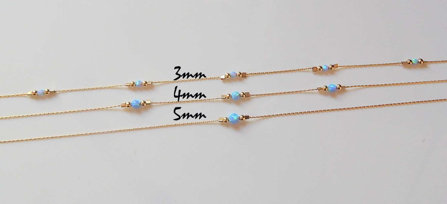 Beaded Opal Anklet Ankle Bracelet Mini Opals Gold Etsy