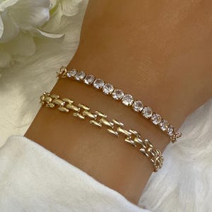 Gold Panther Chain Bracelet, 14k Gold Filled, Minimalist Jewelry image 1