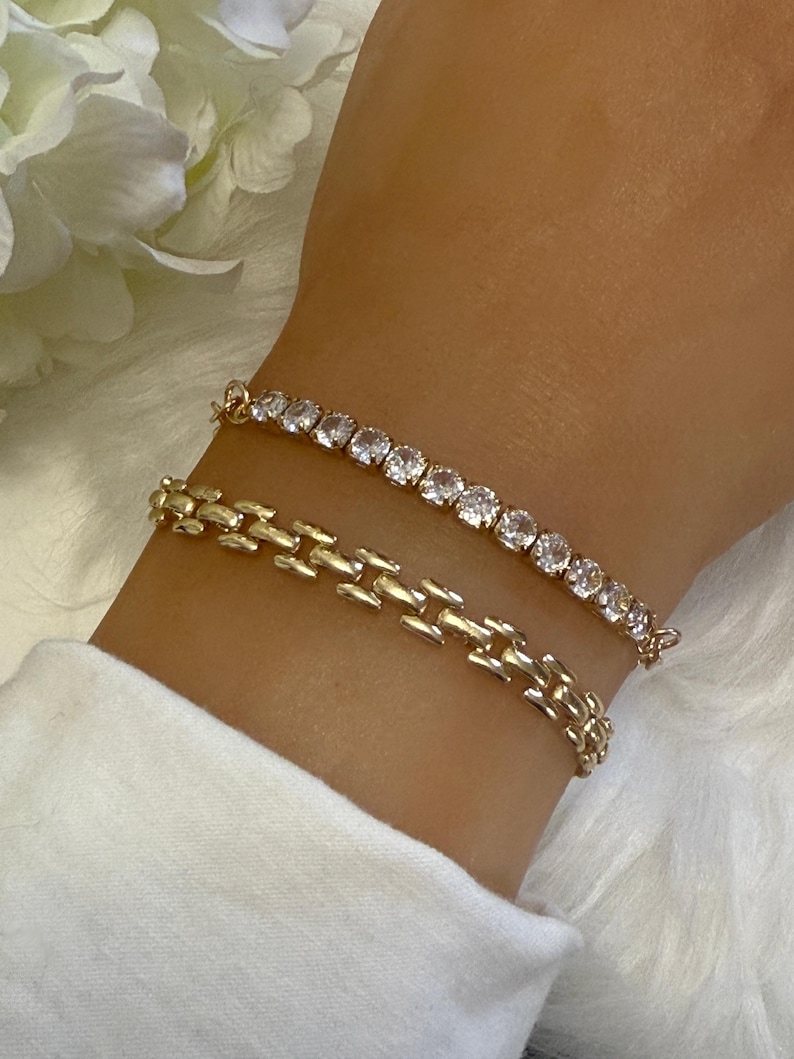 Gold Panther Chain Bracelet, 14k Gold Filled, Minimalist Jewelry image 1