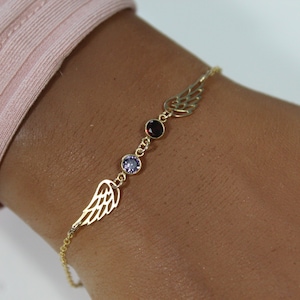 Delicate Angel Wing Bracelet Spiritual Gift For Her Dainty Memorial Jewelry Guardian Angel Charm  Everyday Layering Bracelet