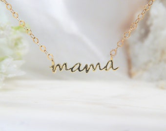 Mama Necklace, Gift for Mom, Dainty Mom Gift, Mother's Day Gift, New Mom Necklace, Gift for Wife, Monogram Necklace