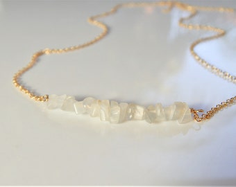 Gemstone Necklace Moonstone June Birthstone