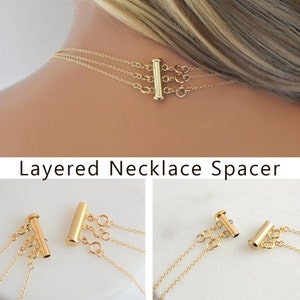 Dailyacc Lucky Necklace Layering Clasp 18K Gold and Silver Multiple  Necklace Clasps for Layered Look Separator