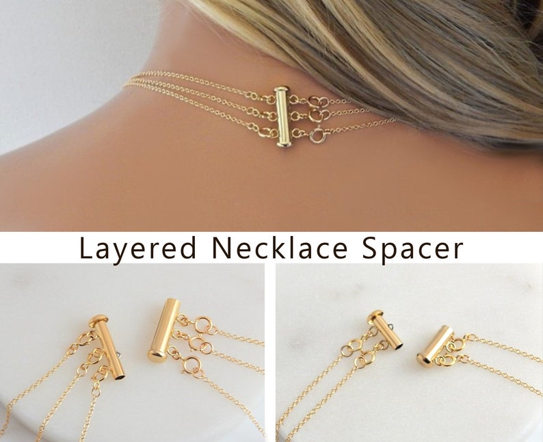 Layered Necklace Clasp • Silver Tangle Free Clasp • Gold Layering Clasp • Detangler Layering Clasp • Necklace Spacer • Untangle Necklaces 