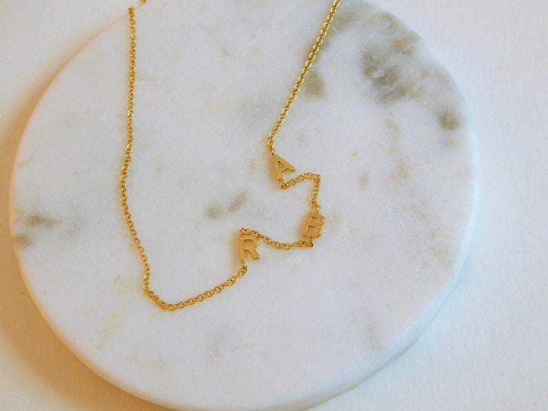 Sideways Letter Necklace Personalized Custom Initial - Etsy
