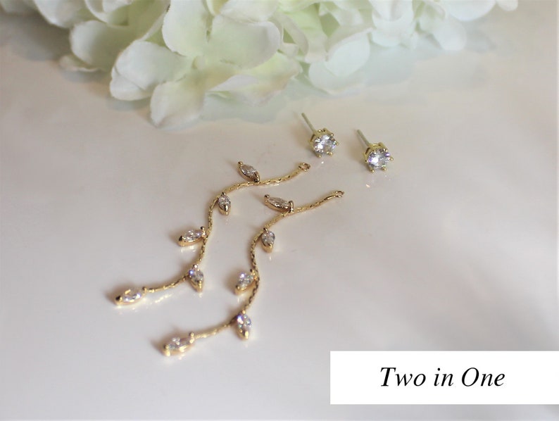Elegant Bridal Earrings, Mother of the Bride Wedding Earrings, Christmas Bridesmaid Gift,Jewelry Set, Crystal Boho, Homecoming, Prom image 2