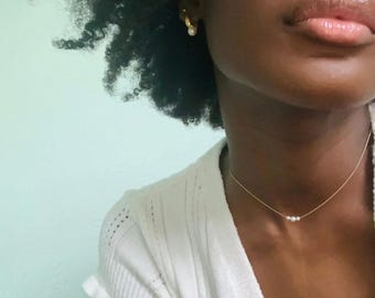 Dainty Swarovski Pearl Choker: 14K Gold Filled Necklace