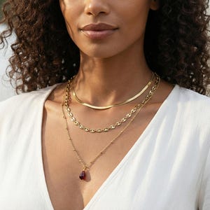 Red Pomegranate Seed Necklace: 14K Gold-Filled Chain, Fertility Gift