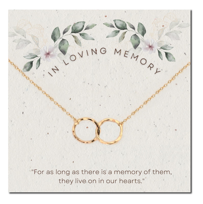 Memorial Necklace, Interlocking Ring Necklace, Sympathy Gift, in Loving ...