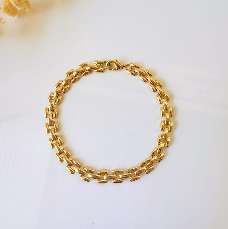 Gold Panther Chain Bracelet, 14k Gold Filled, Minimalist Jewelry image 2