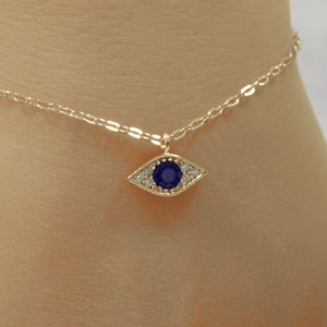 Dainty Evil Eye Necklace, Gift for Her, Symbol of Protection and Good Luck Talisman Ramadan Celebration Gift image 3