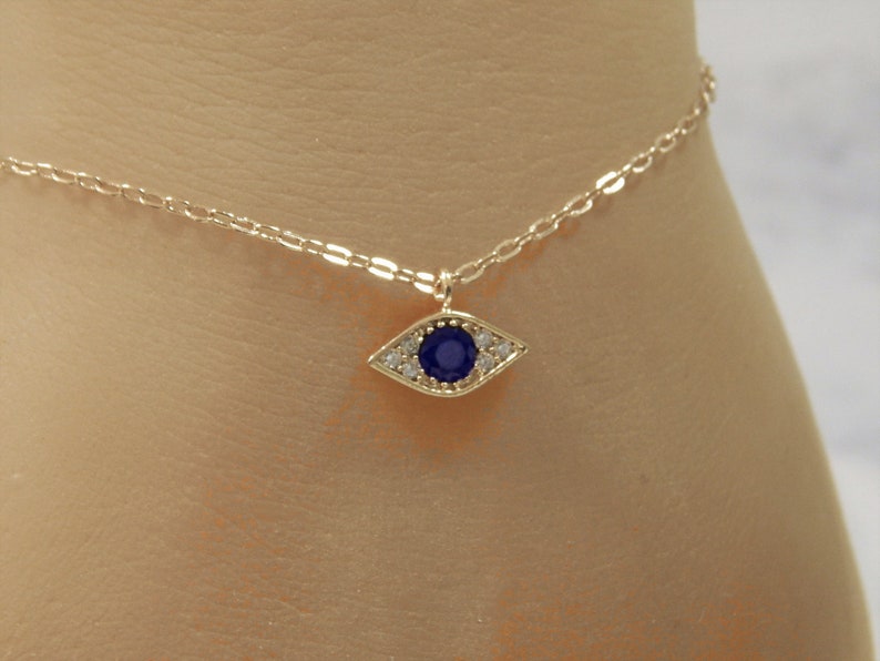 Dainty Evil Eye Necklace, Gift for Her, Symbol of Protection and Good Luck Talisman Ramadan Celebration Gift image 3