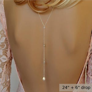 Wedding Necklace Pearl Backdrop Necklace Cz Bridal Jewelry Custom Hand Made Wedding Necklace Uniquely Made Just for You
