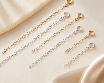 14K gold filled kettingverlenger, sterlingzilveren kettingverlengketting, roségouden kettingverlenger, verstelbare sieradenverlenger