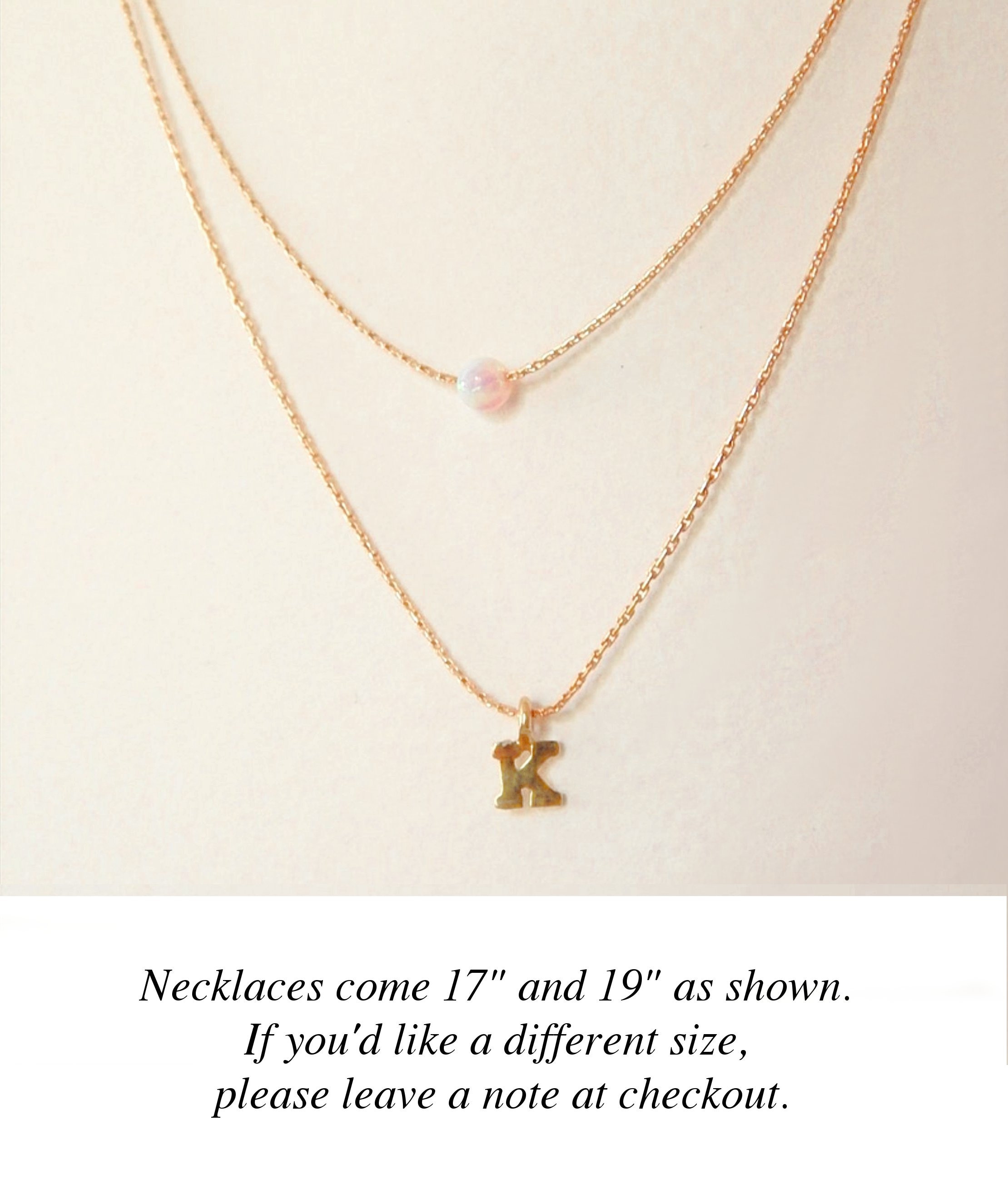 Opal Necklace Letter Gift For Her Personalized Initial Mothers Day Gift