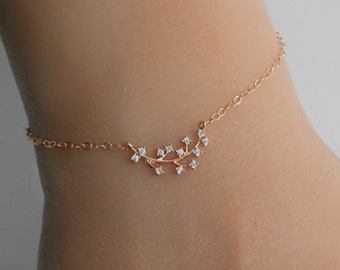 Dainty Crystal Charm Bracelet for Her Special Event Jewelry for Women Gift Idea for Bridesmaids Anniversary or Holiday