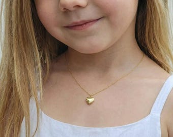 Hartmedaillonketting voor meisjes, gouden vintage medaillonketting, ketting fotohouder peuterfoto, cadeau-sieraden voor kinderen