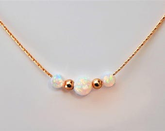Opal Necklace for Woman, Bridesmaid Gift Dainty Opal Choker, Gift for Her