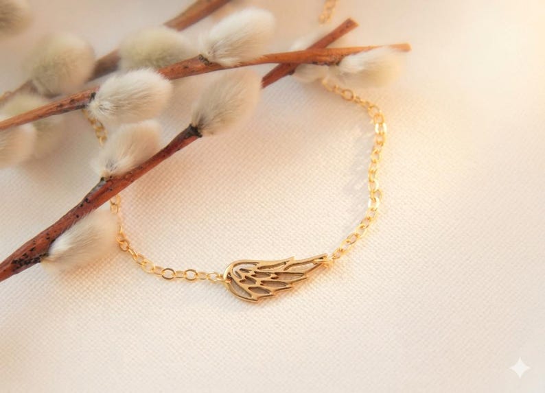 Naszyjnik ze skrzydłami anioła, naszyjnik ze srebra próby 925 z aniołem stróżem, biżuteria pamiątkowa, prezent na znak współczucia dla niej zdjęcie 5