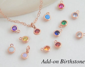 Add a 3mm Birthstone Charm, Add On for Necklace or Bracelet