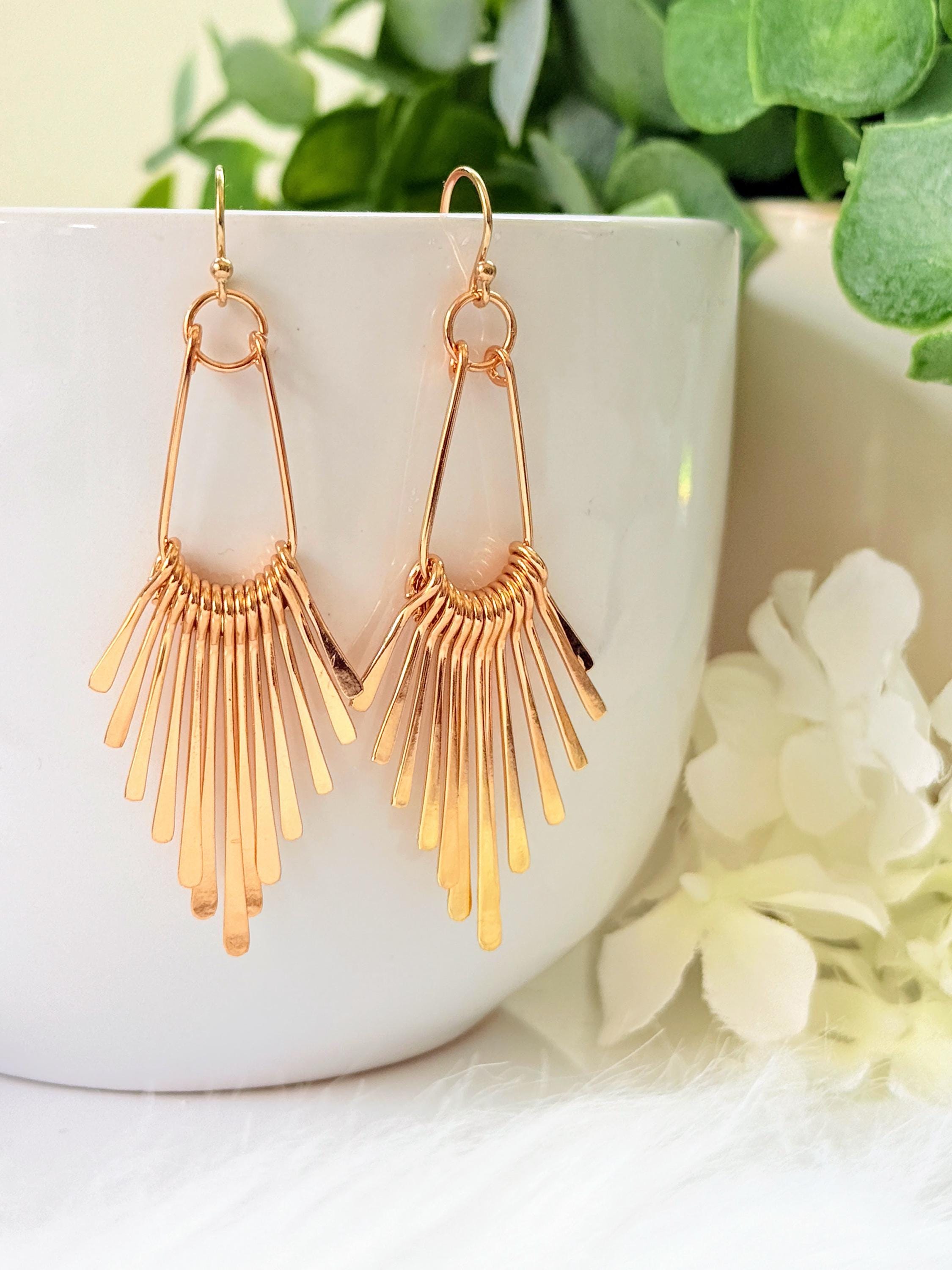 Chandelier earrings gold filled - Etsy 日本