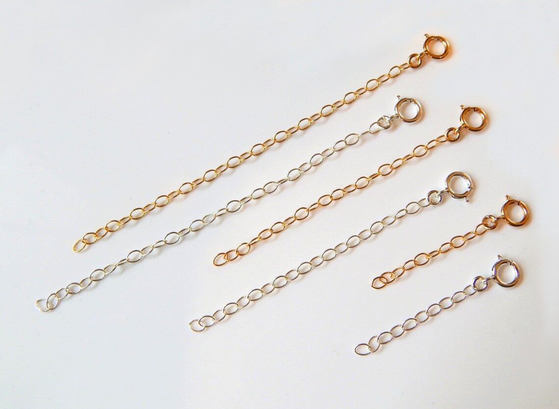 Necklace Chain Extender Gold Rose Gold or Silver Jewelry Etsy