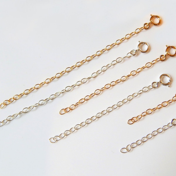 Extender, Necklace Extension Chain, 14K Gold Filled, Rose Gold or Sterling Silver Jewelry Extension