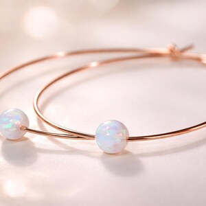 Opal Creolen: 14K Gold gefüllt, hypoallergen