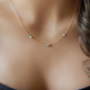 Stunning Opal Necklace - The Perfect Girlfriend Gift for Her! October Birthday Dainty Jewelry Women