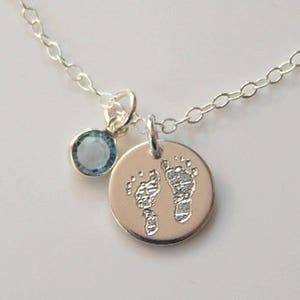 Personalized Footprint Necklace • Baby Shower Gift • Actual Newborn Footprint • Children's Newborn Footprint • Push Gift • Memorial