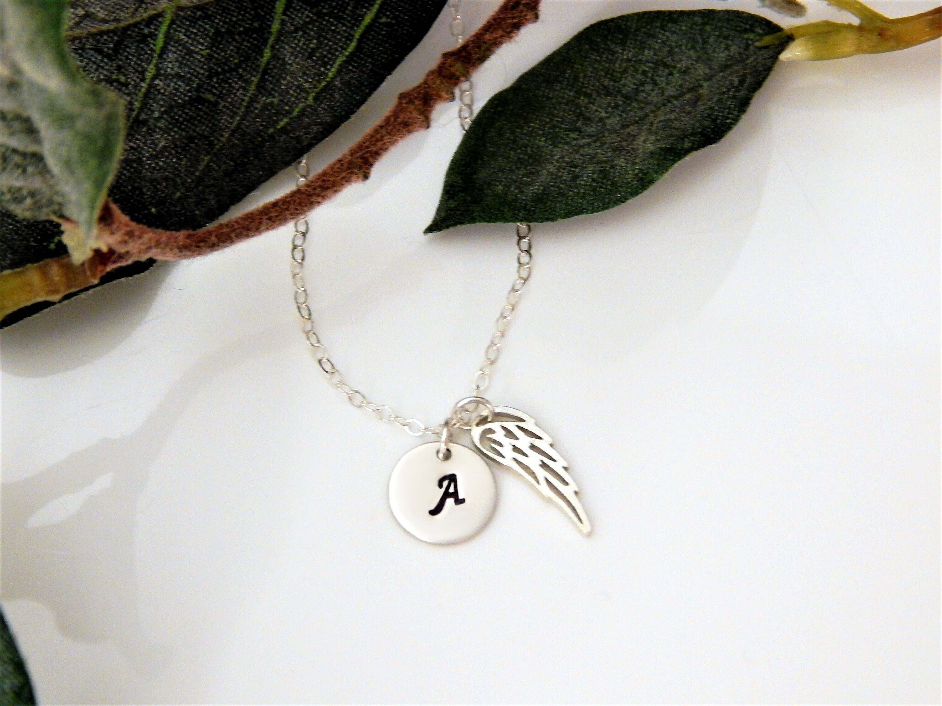 Jewelry Trends Sterling Silver Angel Wing Pendant and Gold-plated Heart Necklace 