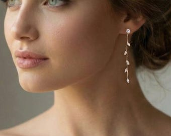 Diamond Drop Earrings CZ, Sparkly Cubic Zirconia Earrings, Elegant Dangle Earrings, Bridal Wedding Jewelry, Gift for Her