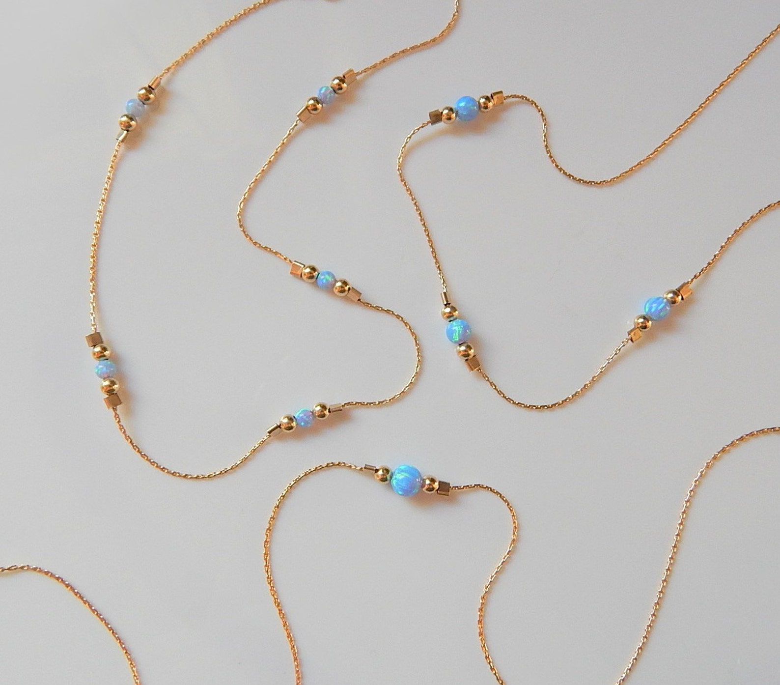 Beaded Opal Anklet Ankle Bracelet Mini Opals Gold Etsy