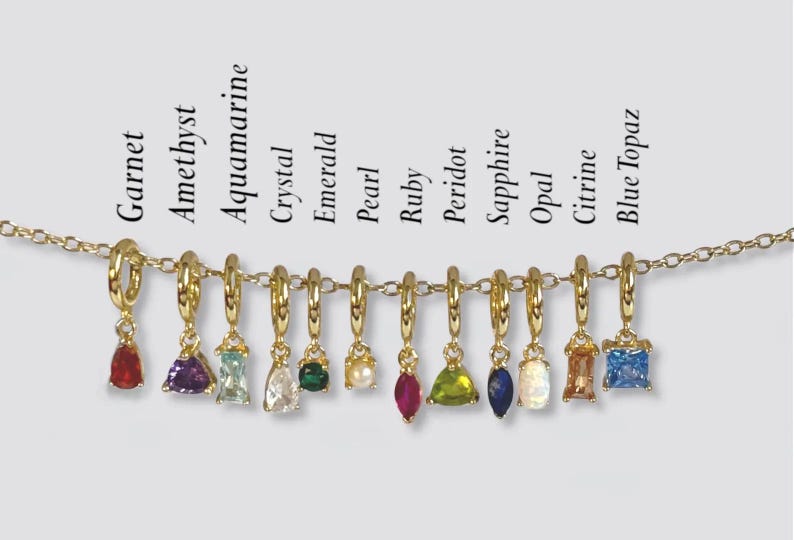 Personalized Birthstone Charm Necklace, Gold Filled Family Jewelry image 10