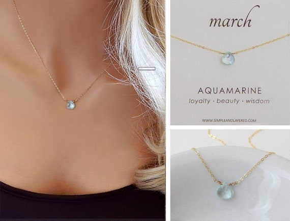 March birthstone necklace March birthstone necklace