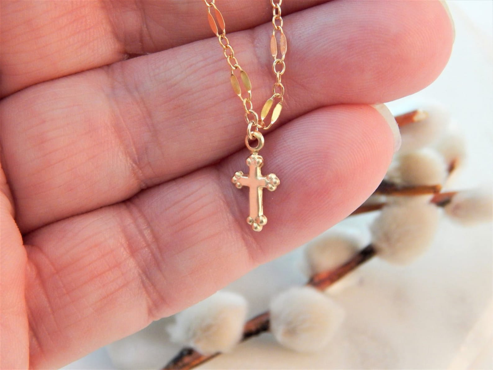 Cross Choker Necklace for Woman Gold Cross Religious Gift for Etsy