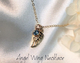 Angel Wing Necklace, Miscarriage Necklace, Memorial Gift, Guardian Angel Gift for Mother, Daughter, Loss of Baby, Child, Sympathy Gift