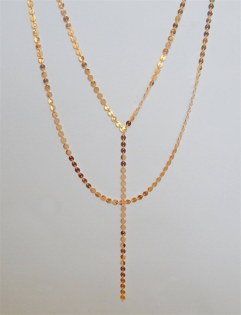 Layered Lariat for Woman Y Necklace Choker Coin Lariat Etsy
