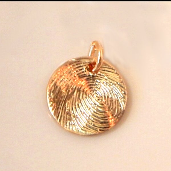 Engraved Fingerprint Add On, 14K Gold Filled, Sterling Silver or Rose Gold Filled Premium Disc