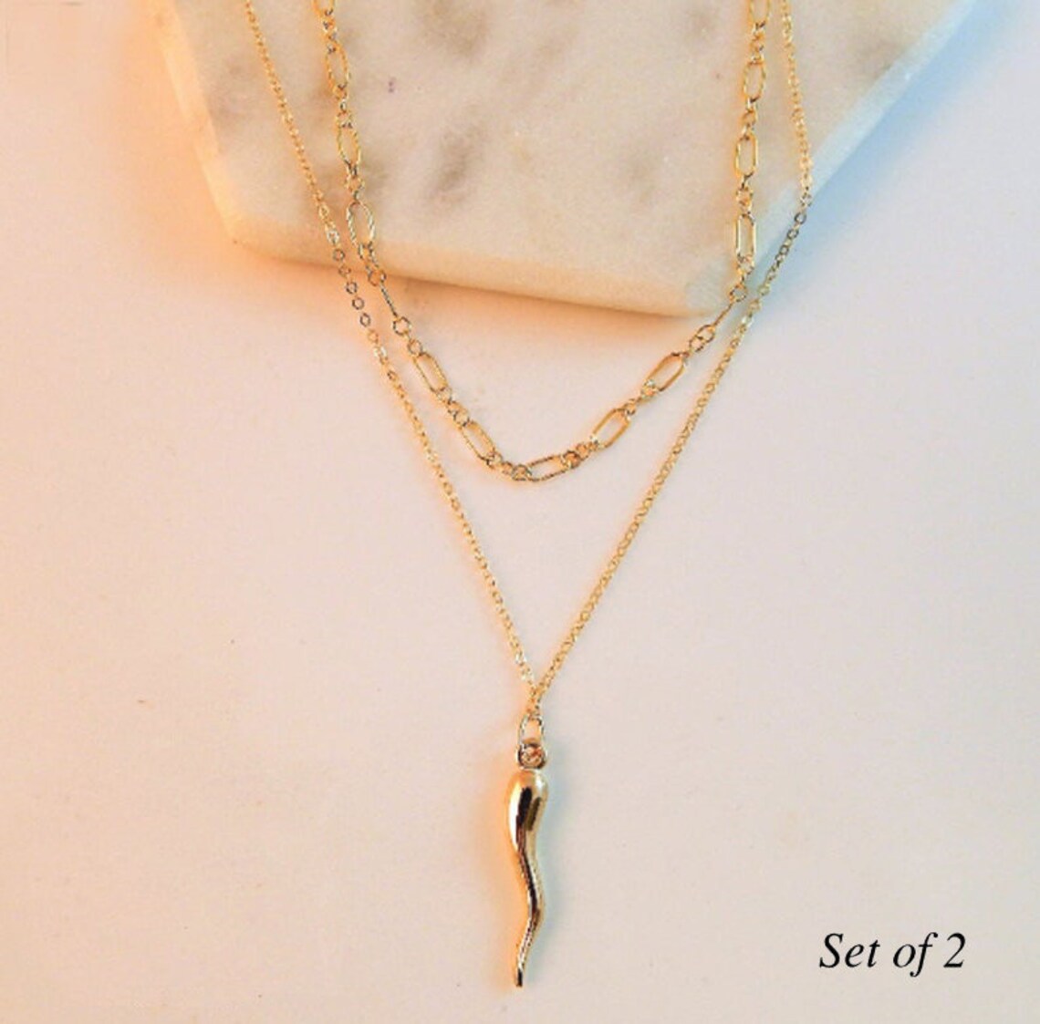 Italian Horn Necklace for Women Lucky Horn Dainty Protection Etsy