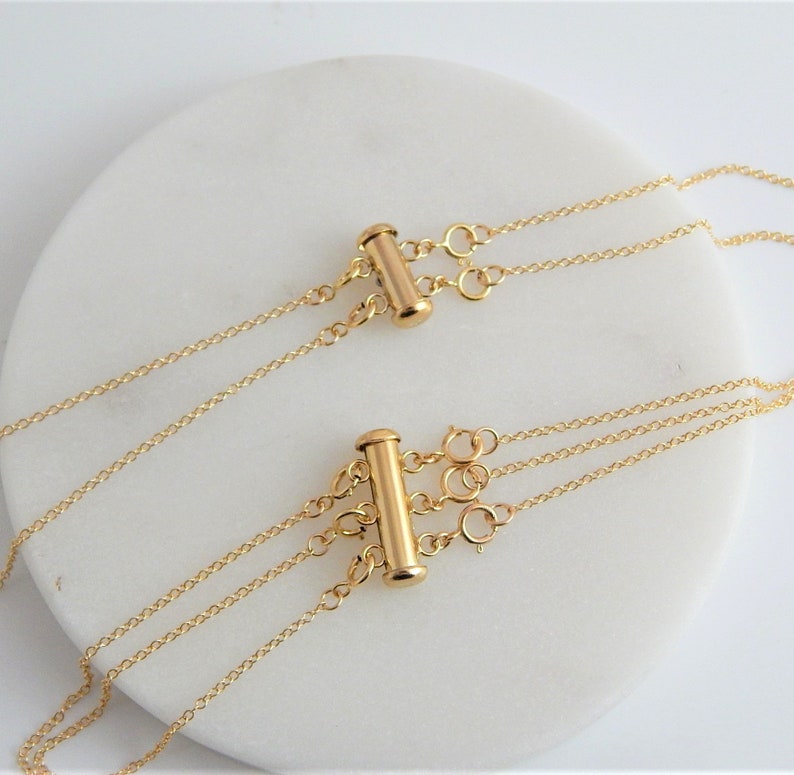 Layered Necklace Detangler, 14K Gold Filled Detangler Clasp, Layering Necklace Spacer, Multi Strand Necklace, Untangling Clasp, Silver image 5
