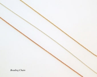 Simple Chain Necklace, Dainty 14K Gold Filled Cable Chain for Layering, Delicate Gold Snake Chain, Gold, Rose Gold, Sterling Silver