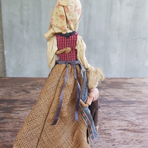 Doll Vintage Doll Rupfen Puppen Handcrafted Burlap Doll German Doll Vintage Rupfen Puppen Handcrafted Doll Burlap Doll Folk Costume Doll