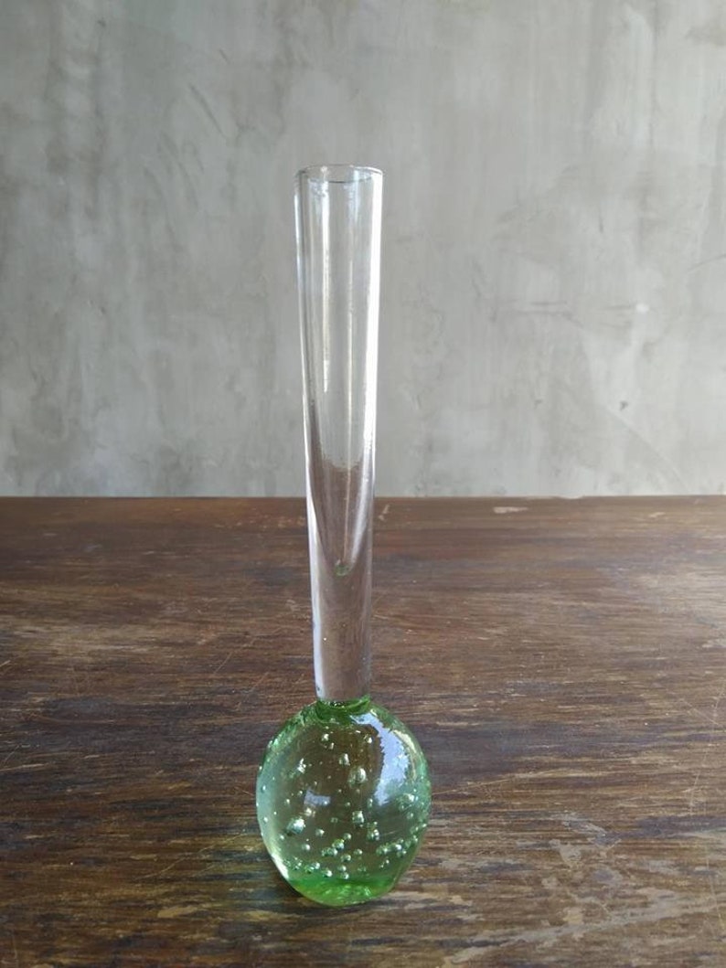 Glass Vase Bullicante Murano Portugal Vintage Glass Vase Controlled Bubbles image 3