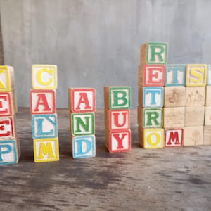Blocks Wooden Blocks Vintage Blocks Wood Blocks Children Toy Vintage Wood Block Vintage Wood Letters Vintage Wooden Alphabet
